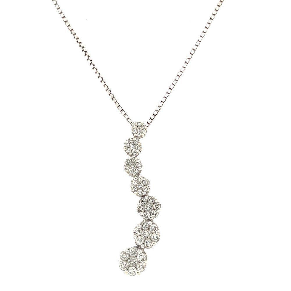 14k White Gold Diamond Necklace